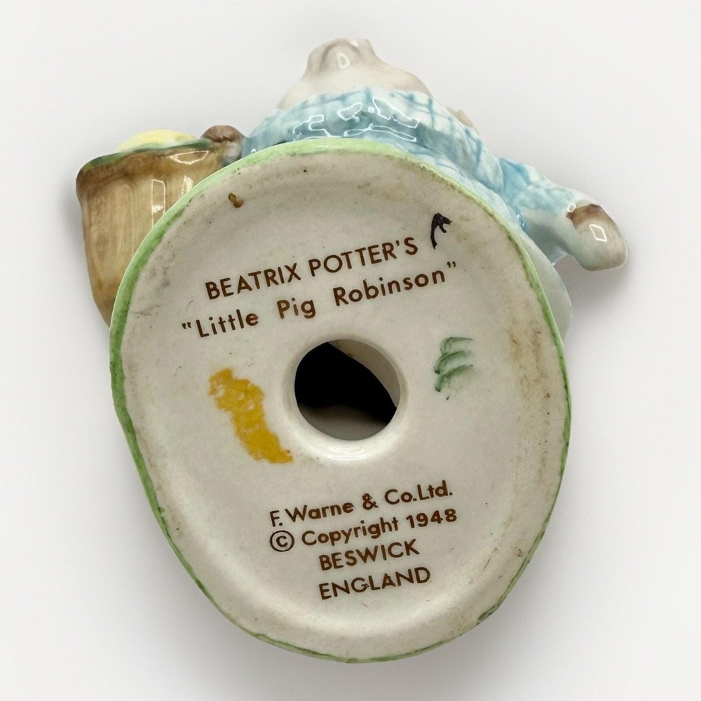 Beatrix Potter Little Pig Robinson Figurine Beswick England BP-3a 1948 - Picture 5 of 8